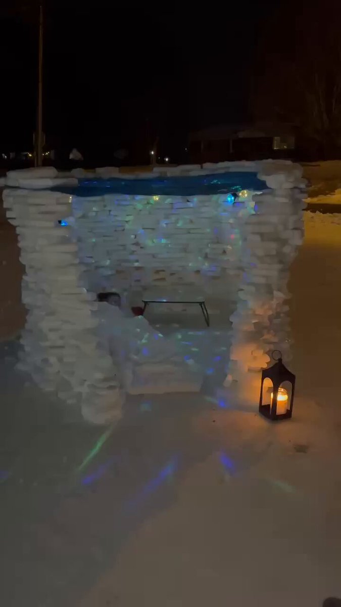 This is AMAZING! 12-year-old Brooke Leone built this igloo in the front yard of her home in King, NC. Her mom, Sarah, said she sent her outside to play and she built real estate!