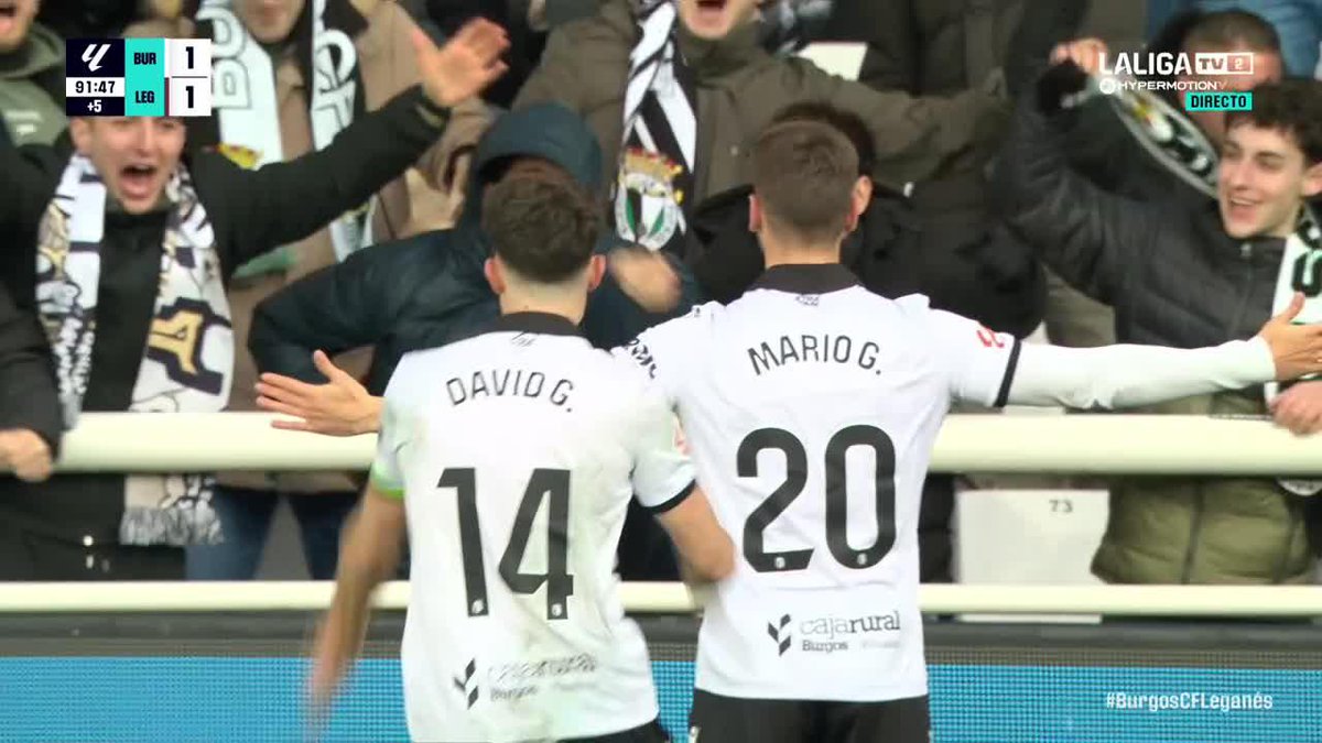 ¡TODO EL PLANTÍO EMPUJÓ ESE REMATE DE MARIO GONZÁLEZ!🔥 Un gol en el descuento para seguir sembrando la ilusión en Burgos✨ #LALIGAHYPERMOTION