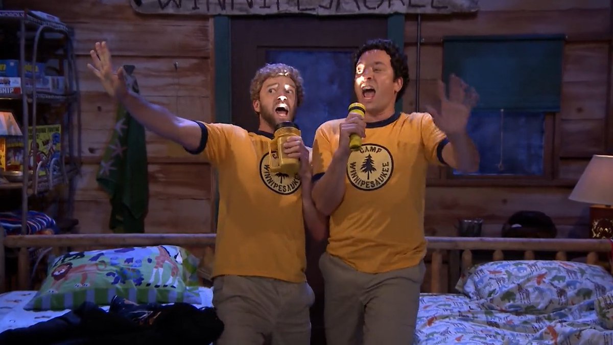 .Justin Timberlake &amp; Jimmy return to Camp Winnipesaukee 🏕️ #FallonFlashback
