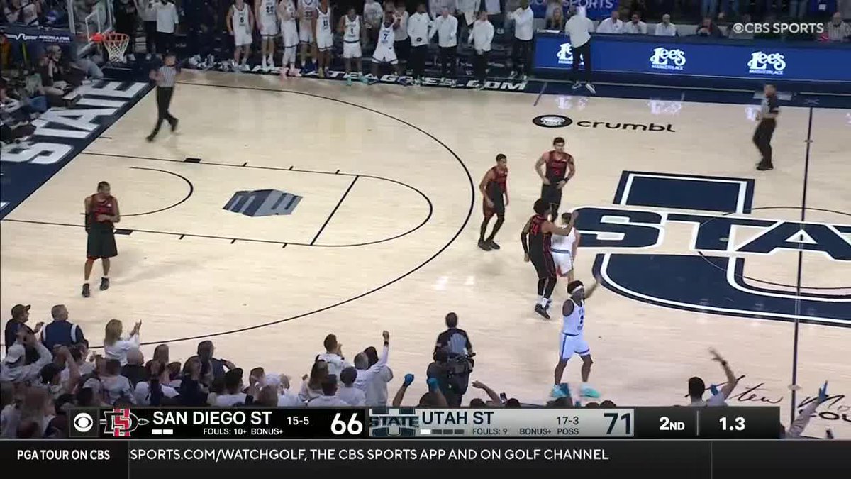 Utah State takes down San Diego State 71-66! The USU Men's Hoops crowd was ELECTRIC in this one.