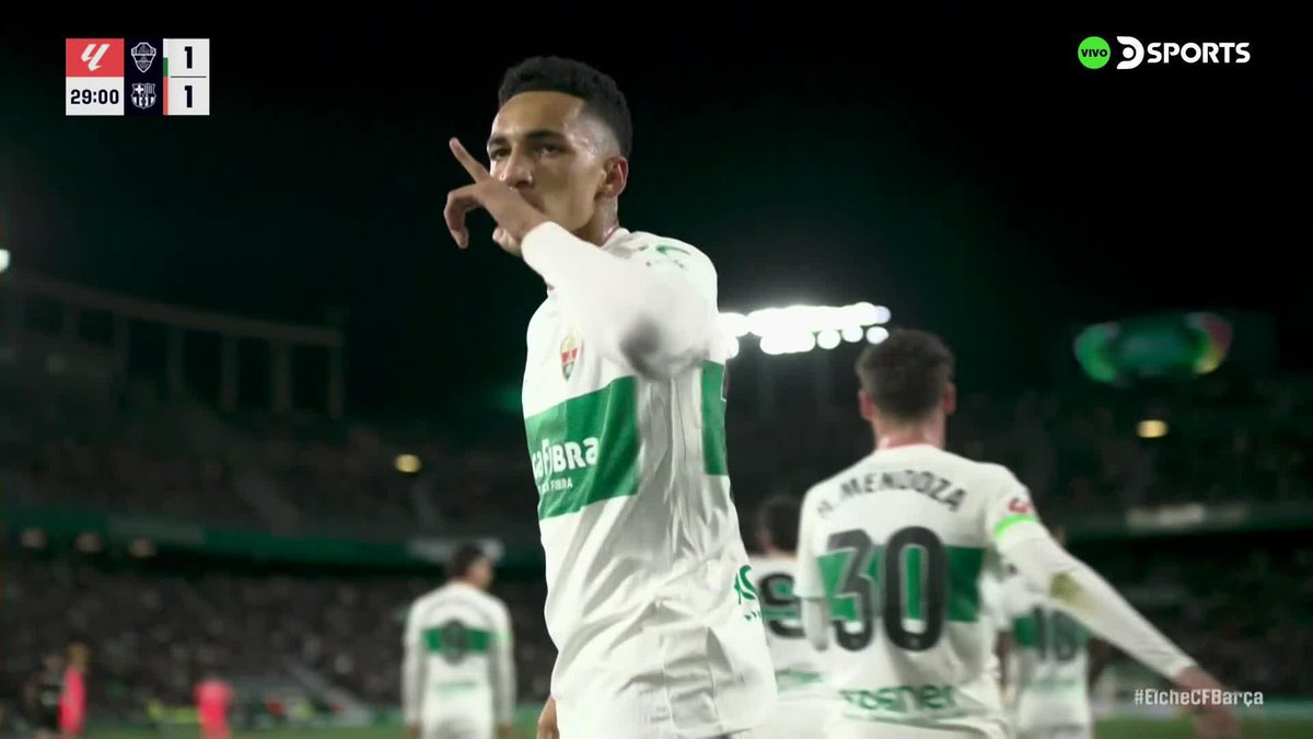 🇺🇾 Gol de Álvaro Rodríguez al Barcelona ➡️ Elche le empata el partido al Barcelona 1-1. El gol del Barça lo hizo Lamine Yamal.