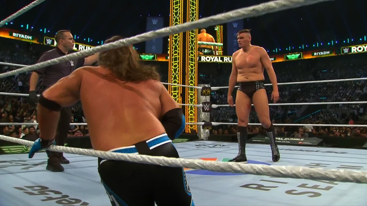 .GUNTHER just tossed AJ Styles with ease! 😱 Watch Royal Rumble LIVE on the ESPN app: