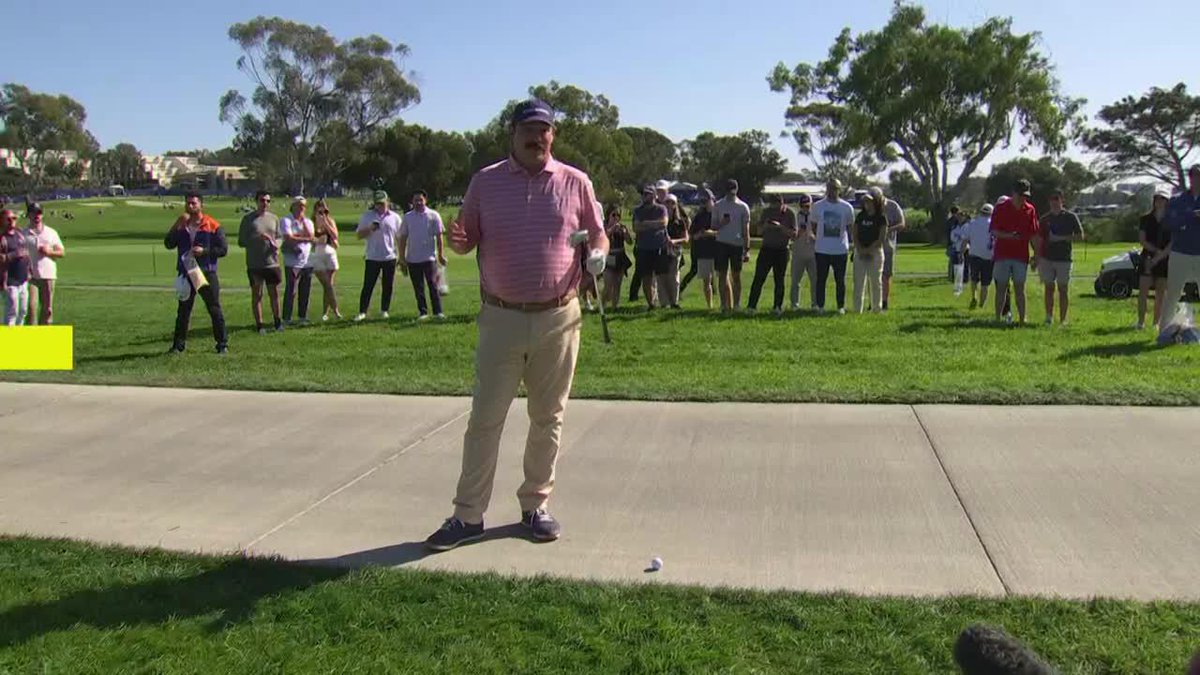 Brooks Koepka stuck it on the green from the cart path. Johnson Wagner attempted to recreate the shot. And well...Johnson tried. 😅