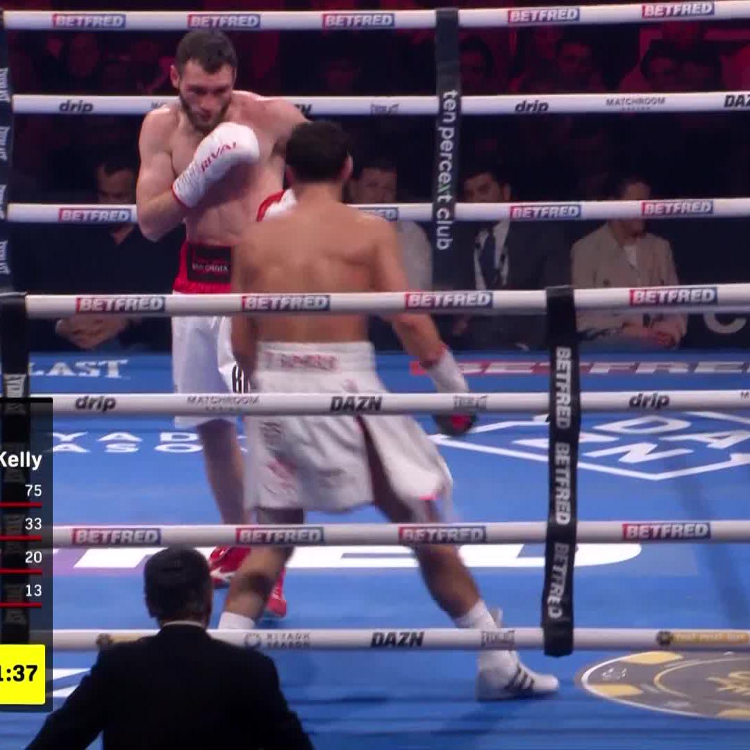 Murtazaliev floors Kelly 😱 #MurtazalievKelly | Live on DAZN NOW ▪️