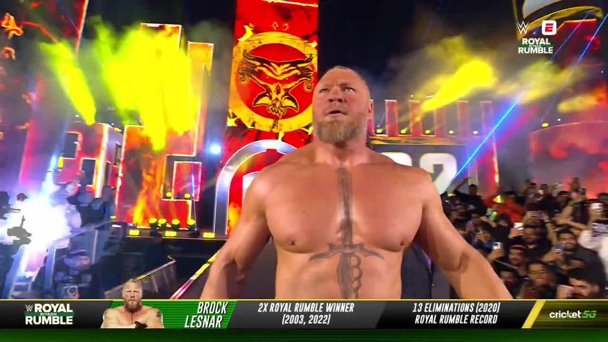 BROCK LESNAR IS HERE 😤 #RoyalRumble LIVE on the ESPN app 🍿