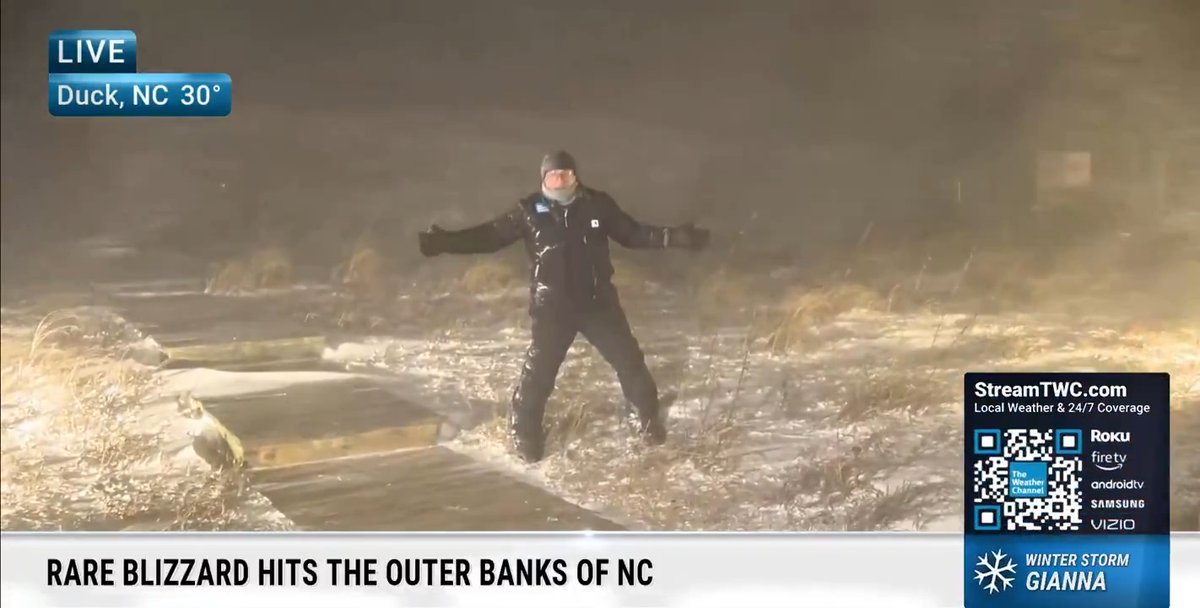 Rare blizzard conditions are slamming the North Carolina Outer Banks with wind gusts up to 40 mph. See the impacts of Winter Storm Gianna live with Jim Cantore: