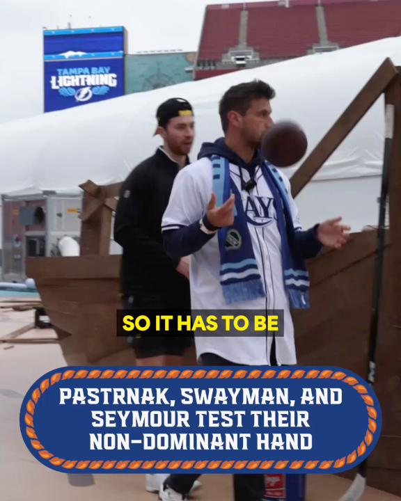 "It's all in the hips" - Jeremy Swayman 🏈😂 Watch the 2026 Navy Federal Credit Union NHL #StadiumSeries TOMORROW at 6:30p ET on ESPN, Sportsnet and TVA Sports!