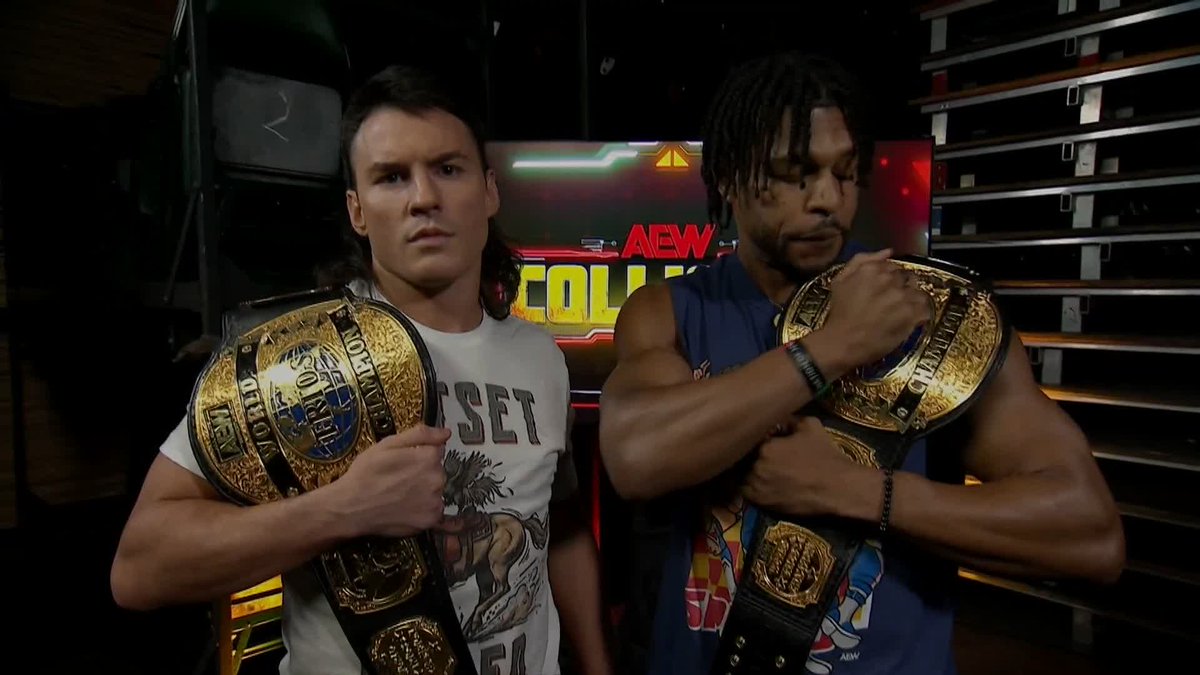 THE NAME JET SET RODEO IS OFFICIAL BUT THE CROWD IS CHANTING “HORSECOCK” AT THEM ANYWAY😭😭😭😭😭😭 #AEW #AEWCollision