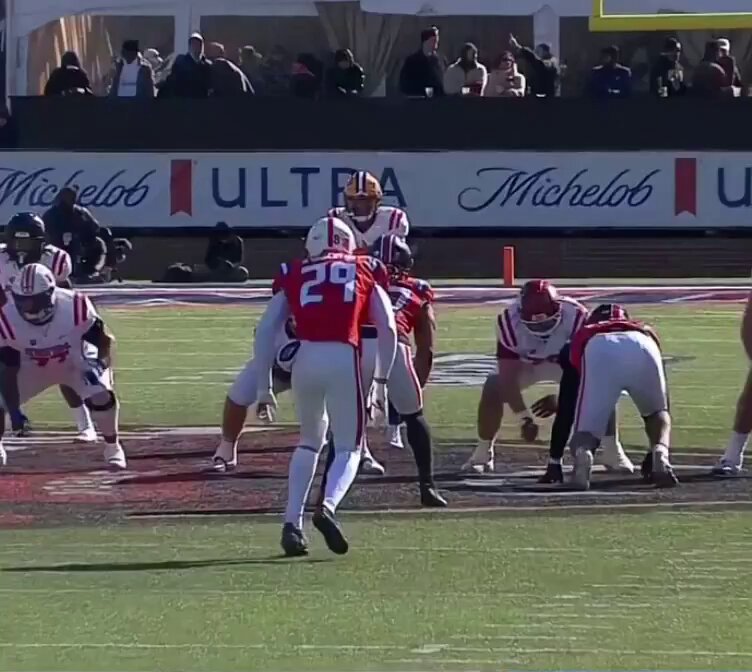 J'Mari Taylor RB from North Carolina Central/ Virginia breaks free for a big run at the Senior Bowl