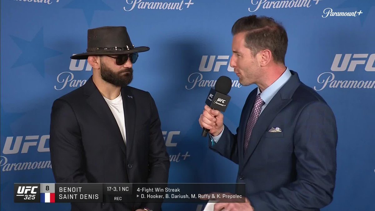 "I have my eyes on the BMF and the Lightweight Belt." - Benoît "God of War" Saint Denis is keeping a CLOSE eye out 📺 Paramount+