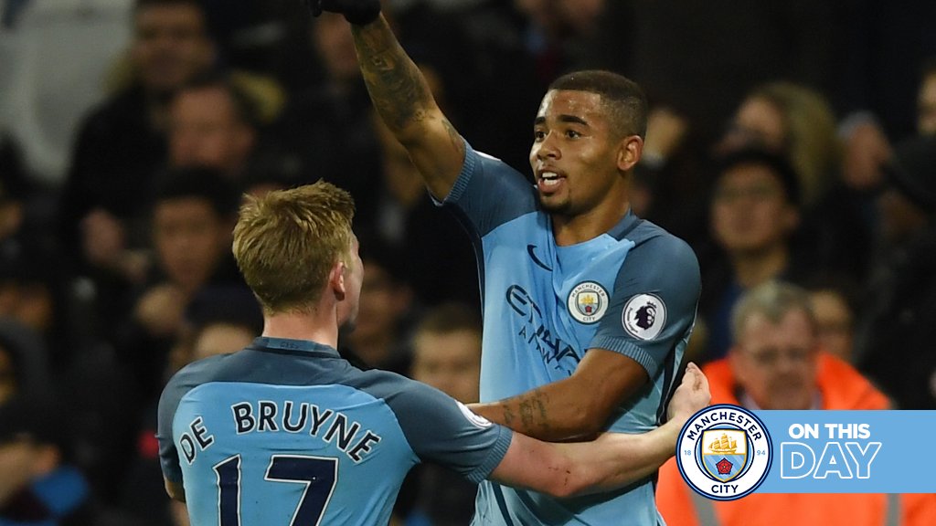 #OnThisDay: West Ham 0-4 #ManCity [2017] ⚽️ [17'] Kevin De Bruyne ⚽️ [21'] David David Silva ⚽️ [39'] Gabriel Jesus ⚽️ [67' P] Yaya Touré