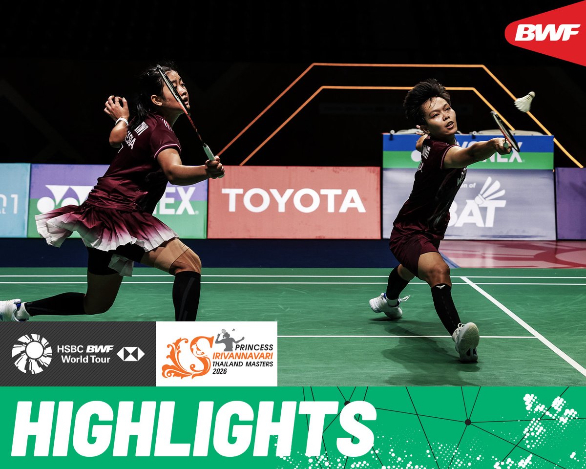 Bao/Li 🇨🇳 rival Pratiwi/Ramadhanti 🇮🇩 in a marathon final clash. #BWFWorldTour #ThailandMasters2026