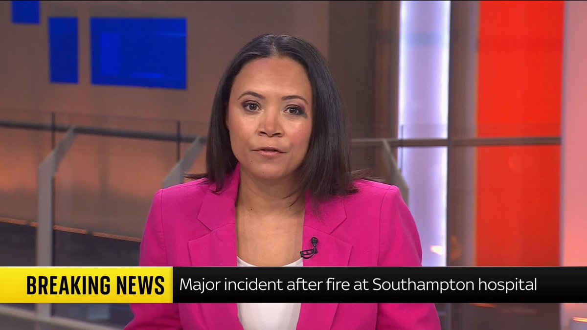 BREAKING: Major incident declared at University Hospital Southampton following a fire 📺 Sky 501, Virgin 602, Freeview 233 and YouTube
