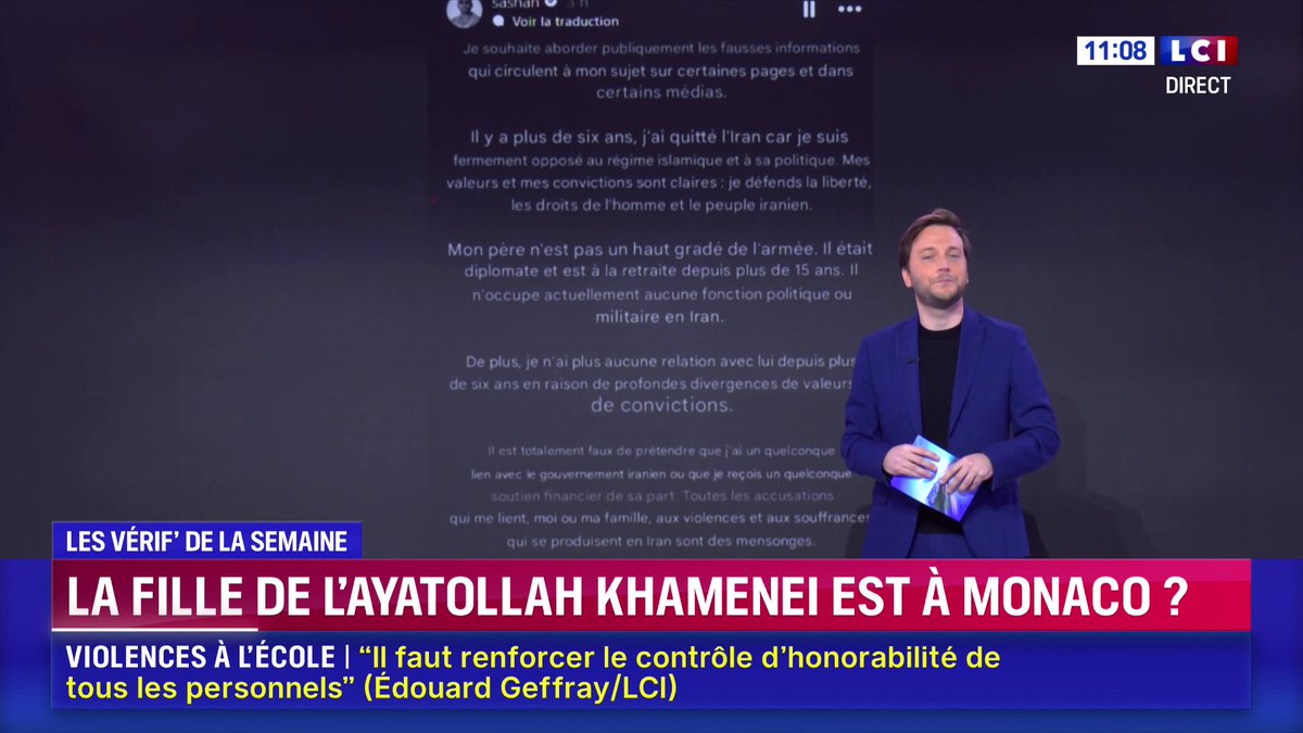 VÉRIF - "La fille de l’ayatollah Khamenei aperçue à Monaco ?" ▶️ Les explications des verif_TF1LCI avec Jordan Ollivier