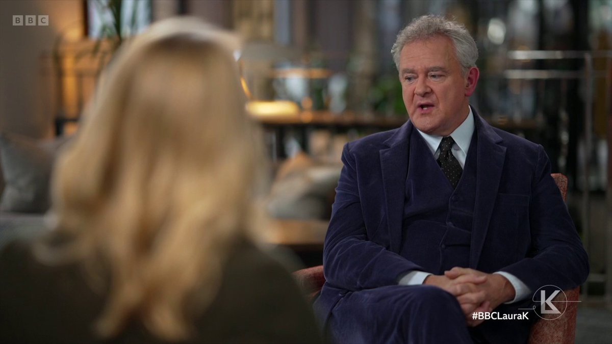 “All I care about is humanity” Actor Hugh Bonneville defends speaking out about issues like the war in Gaza and says he disagrees with the idea he should “stay in his lane” #BBCLauraK