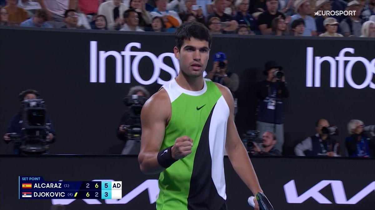 A SOLO UN PASO DEL TÍTULO. Alcaraz da la vuelta al partido y se apunta el tercer set (2-6, 6-2 y 6-3) 📺 Sigue el desenlace de la gran final en Eurosport.es 1 y HBO Max España. #AusOpen #AO26