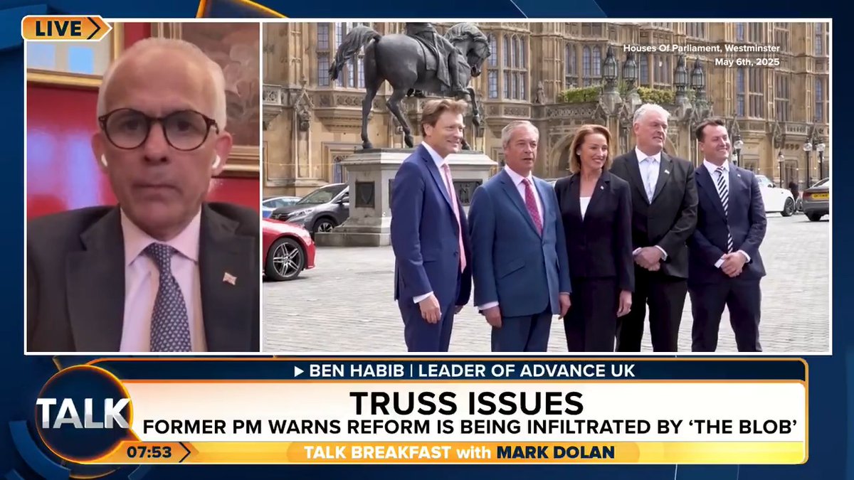 Ben Habib: “Farage is not the pro-British national patriot that he would wish us to think.” Advance UK Party leader criticises Reform UK, after Liz Truss claimed Tories are trying to infiltrate the party because of its soaring popularity. Mark Dolan | Ben Habib