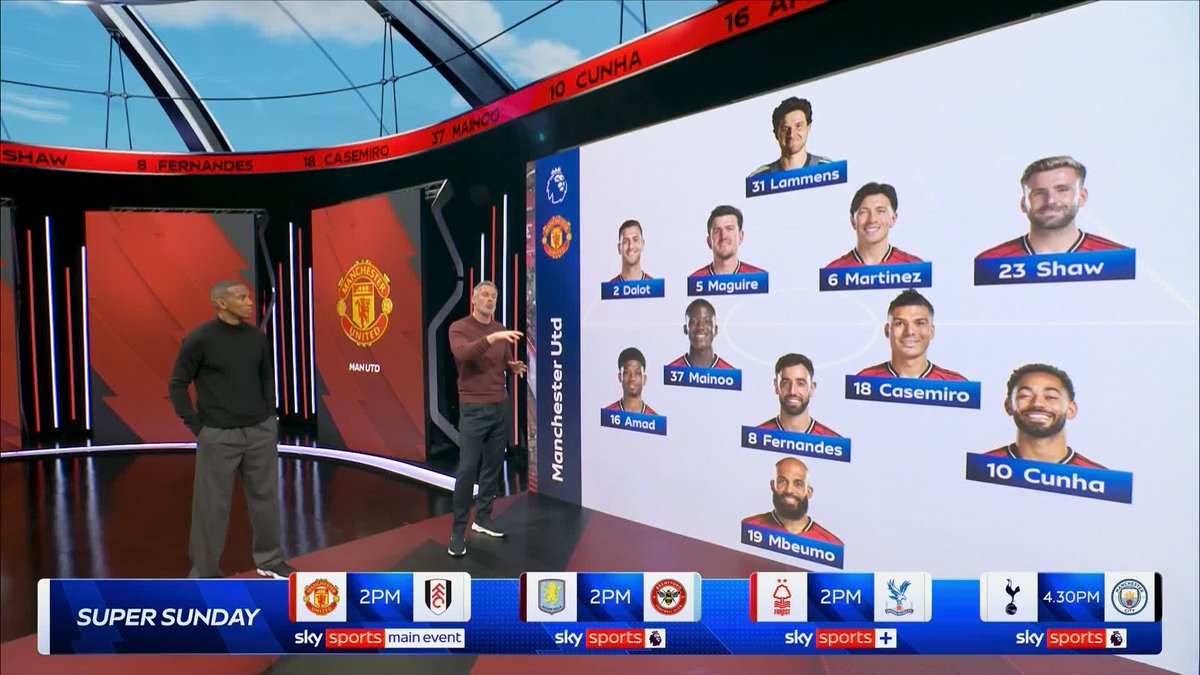 "Cunha is a completely different player on the right than on the left..." The Super Sunday panel discuss the decision to replace the injured Patrick Dorgu with Matheus Cunha on the left wing 🔎