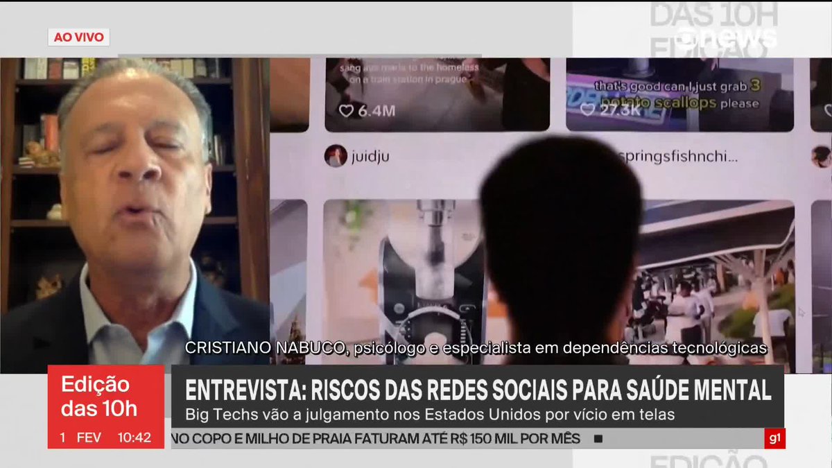 "Estamos testemunhando a morte da infância", diz psicólogo especialista em dependências tecnológicas. ➡️ Assista à #GloboNews: #JornalGloboNews
