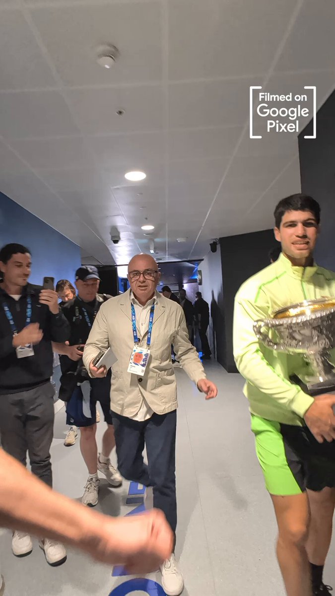 #Sponsored. Winner energy only. Our AO 2026 men’s singles champ 🤝 Carlos Alcaraz #madebygoogle