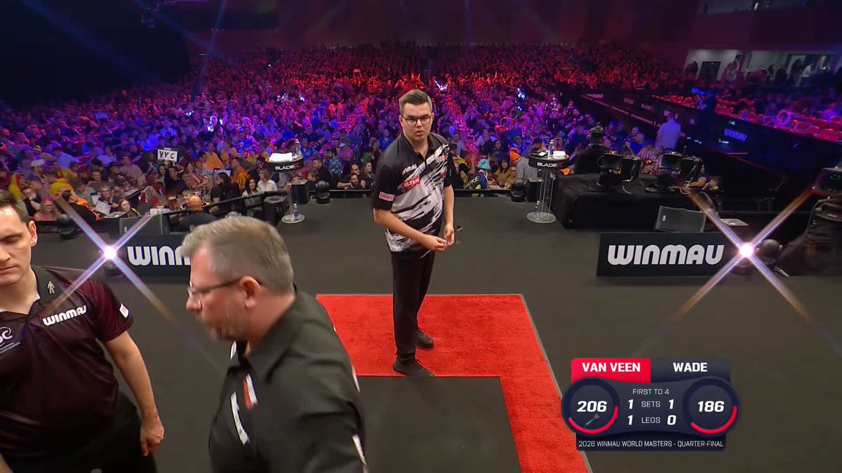 VAN VEEN BACK IN FRONT! Another 115 set average from Gian van Veen allows the Dutchman to take the third set and lead James Wade 2-1! 📺 #WinmauWorldMasters | QF