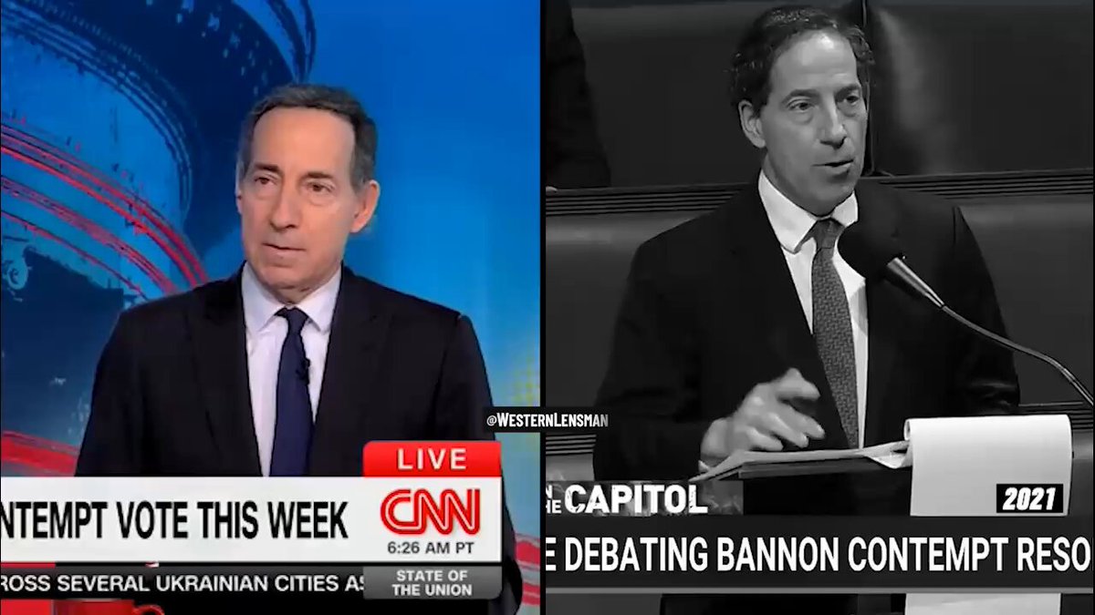 Jamie Raskin, Today: Indicates he'll be a “no” on the Clintons contempt vote in the House because it’s a "partisan measure." Jamie Raskin, 2021: "When you are subpoenaed to testify in court or in Congress, you show up. Period." “We must enforce the rule of law here, my colleagues. We must do it. If you act deliberately with sneering, cavalier contempt for the American people and their representatives, we will hold you in contempt!" Where did this contempt energy go, Rep. Jamie Raskin