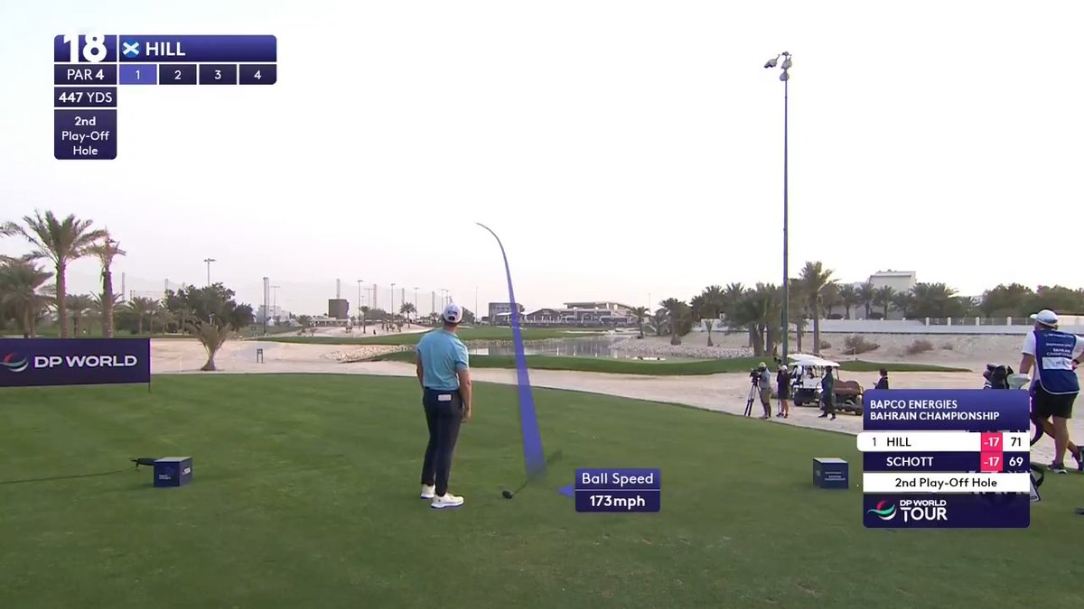 Every shot from the dramatic second play-off hole that decided the title 🎥 #BahrainGolfChamps