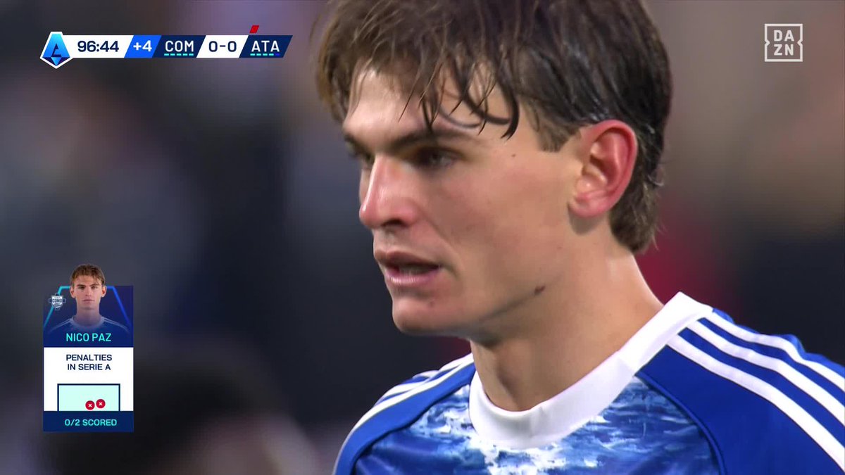 🚨 𝗡𝗜𝗖𝗢 𝗣𝗔𝗭 🇦🇷 𝗘𝗡 𝗣𝗟𝗘𝗨𝗥𝗦… 🥺 L’Argentin rate le pénalty de la gagne à la dernière seconde du match de Como face à l’Atalanta… 𝗧𝗘𝗥𝗥𝗜𝗕𝗟𝗘. 🎥 DAZN France