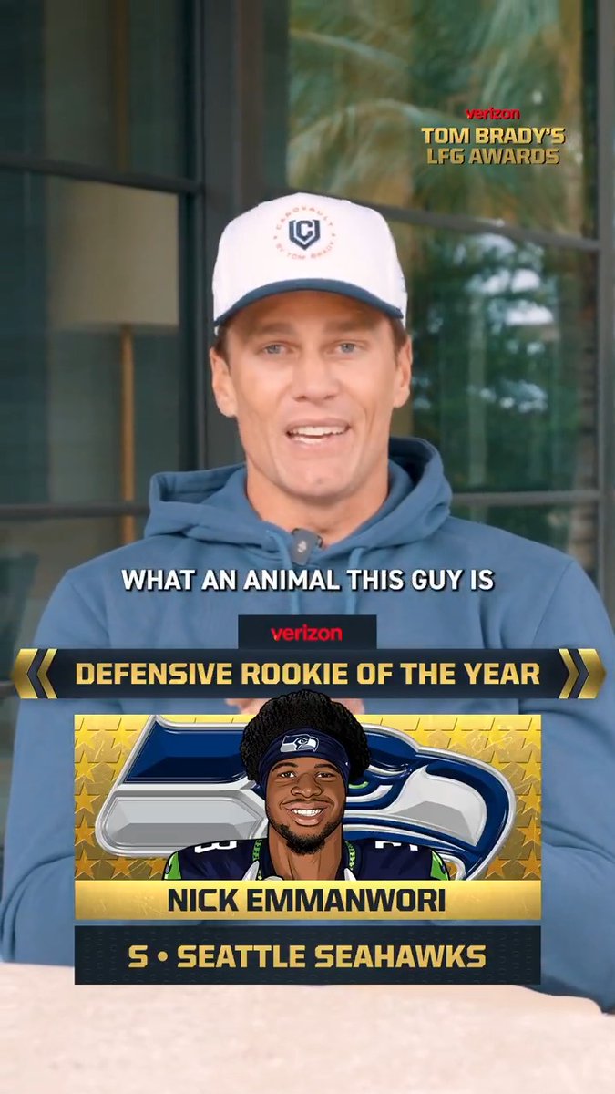 Give it up for Tom Brady's #LFG Defensive Rookie of the Year, Seattle Seahawks safety @Eman7Nick 🔥😤