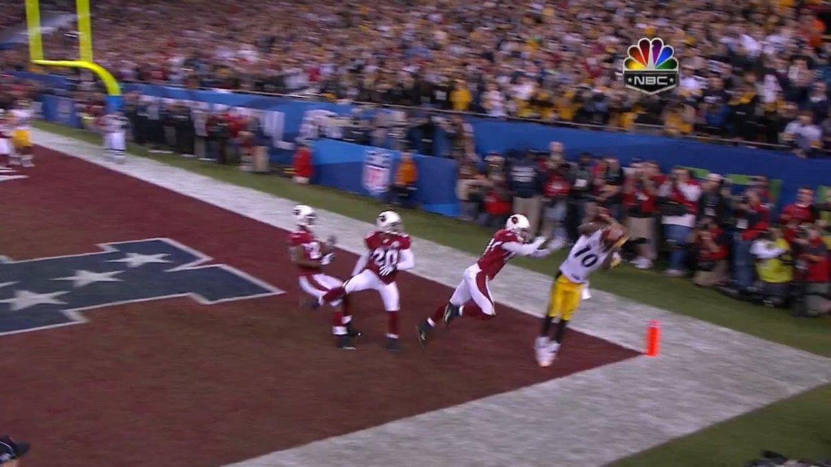 17 years ago, Santonio Holmes made a legendary toe tap catch to win the @Steelers the Super Bowl 😳 Super Bowl LX– Sunday Feb. 8 6:30pm ET on NBC Stream on NFL+ + Peacock