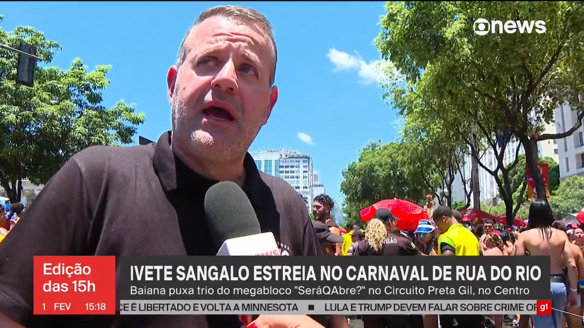 Ivete Sangalo leva 500 mil pessoas em sua estreia no carnaval de rua do Rio, segundo a Riotur. ➡️ Assista à #GloboNews: #JornalGloboNews