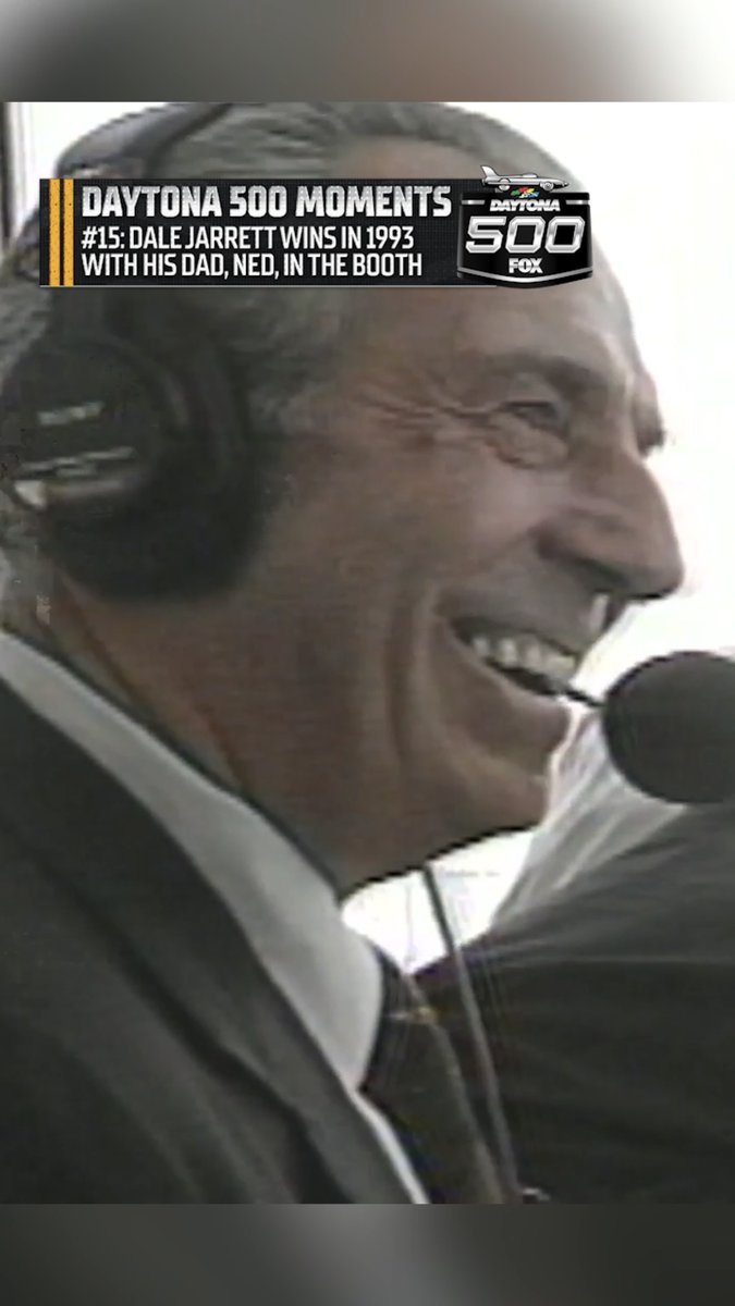 Memorable Moments of the Daytona 500 (according to Bob Pockrass). #15: "Dale Jarrett wins in 1993. What made this more memorable was his father, Ned, calling him to the finish line as one of the TV analysts. It was the first win for Joe Gibbs Racing."