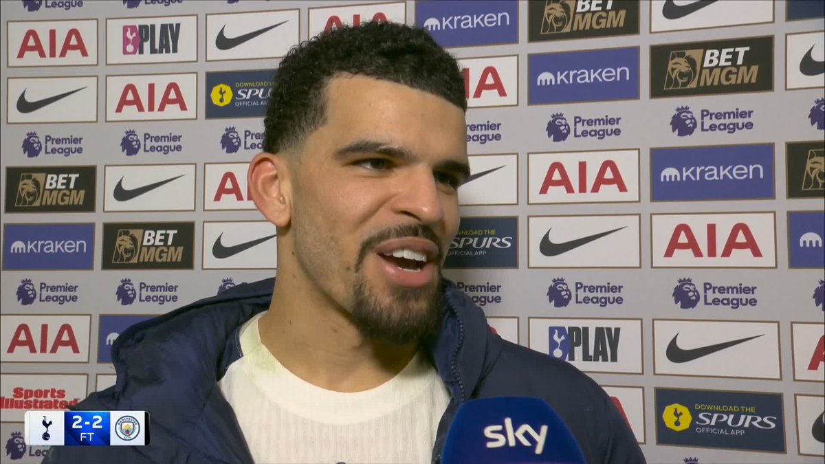 "I was trying to make something out of nothing... I'll be watching that back a few times!" Dominic Solanke relives his scorpion kick goal that earned Spurs a point against Manchester City 🦂