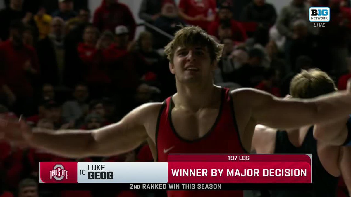 Victory, Buckeyes‼️ Luke Geog's major decision seals No. 2 Ohio State Wrestling' fourth straight win over rival Michigan.
