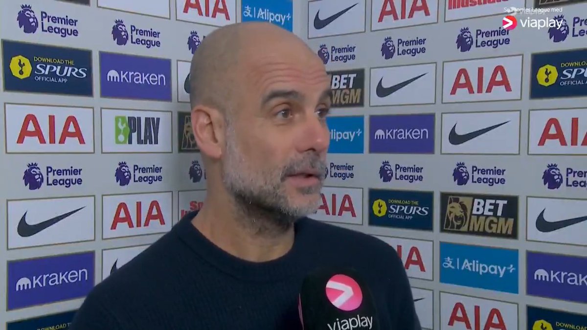 – Vi trenger å vinne kamper. Pep Guardiola til Jan Aage Fjørtoft 🇳🇴 etter kampen mot Tottenham.