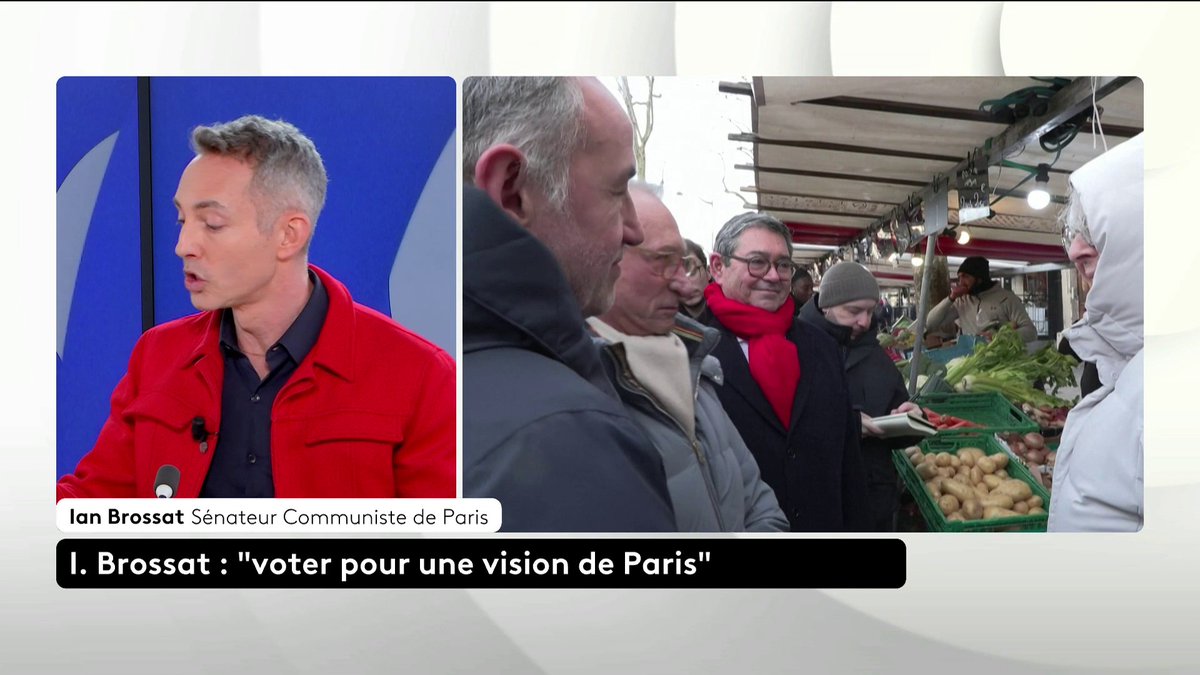 🔴 Municipales à Paris : "Pour la première fois, la gauche est rassemblée dès le premier tour : le choix est simple, soit Emmanuel Grégoire, soit Rachida Dati", assume Ian Brossat, sénateur PCF de Paris. #LePourEtLeContre #canal16