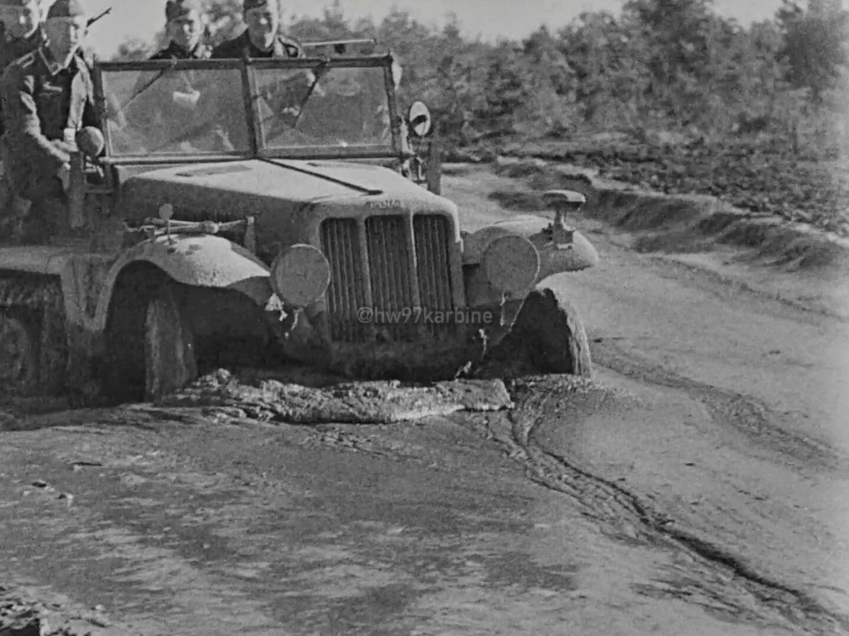 German Sd.Kfz. 10 half-track plowing through the mud during the "Rasputitsa" on the Eastern Front in the Spring of 1942