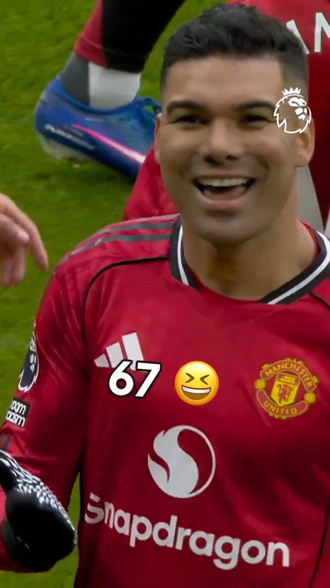 Casemiro hits the 67 celebration after putting Manchester United in front 🤪