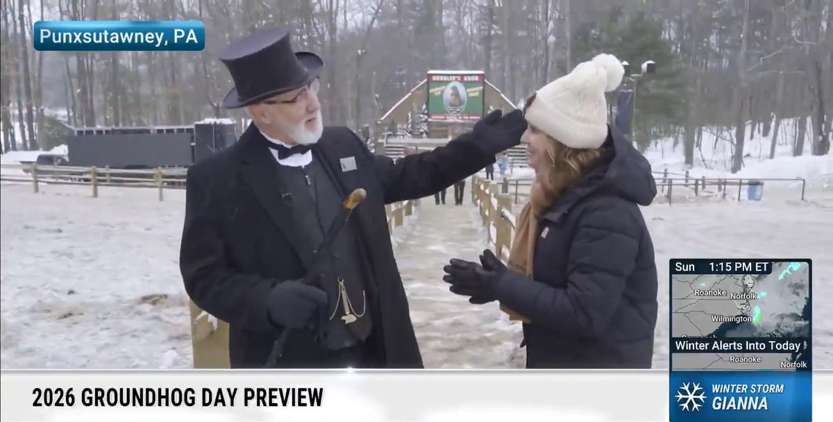 Will it be six more weeks of winter or an early spring? Jen Carfagno is at Gobbler’s Knob for a #GroundhogDay preview with Inner Circle President Tom Dunkel as we get ready for Punxsutawney Phil’s big decision:
