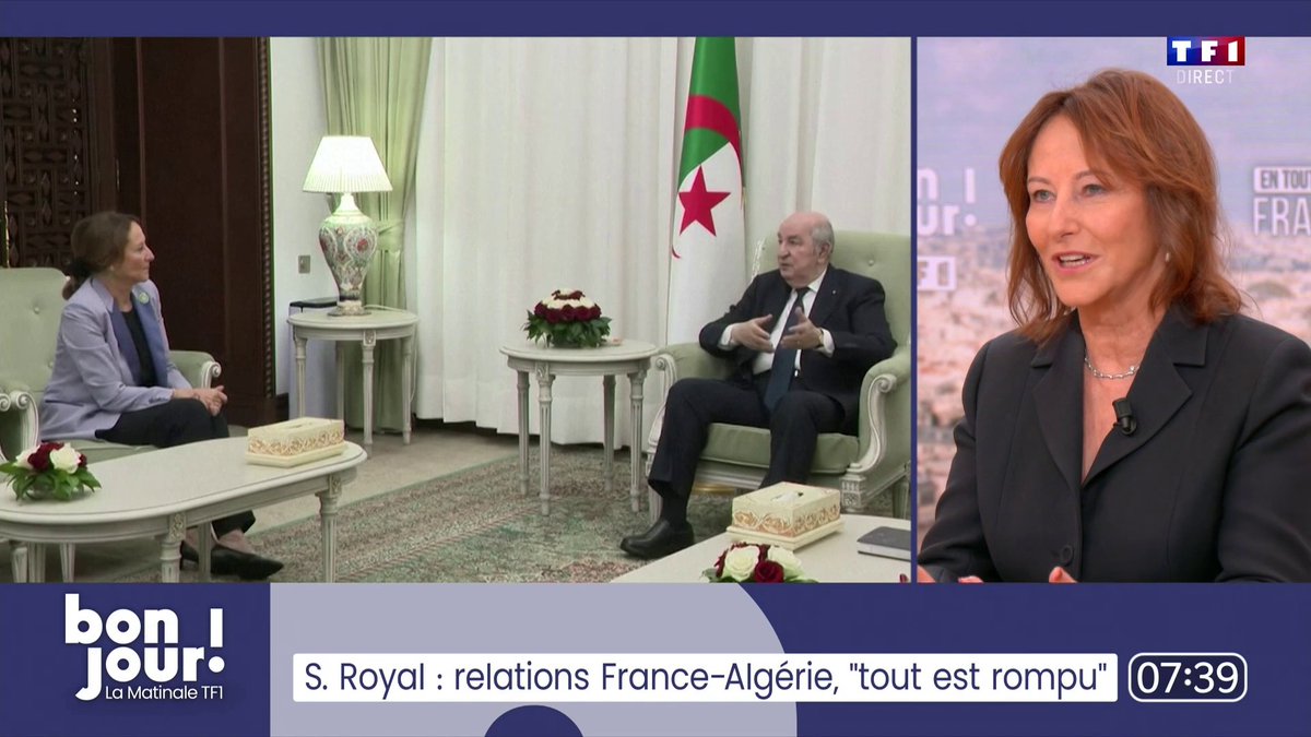 ▶️ Fallait-il rencontrer le Président algérien ? 🗣️ "Tous les pays s'entendent avec l'Algérie. Tous les pays et pas la France !? L'Algérie a beaucoup évolué et elle investit" : Ségolène Royal 📺#EnTouteFranchise avec Adrien Gindre dans #BonjourLaMatinaleTF1 cc Bruce Toussaint