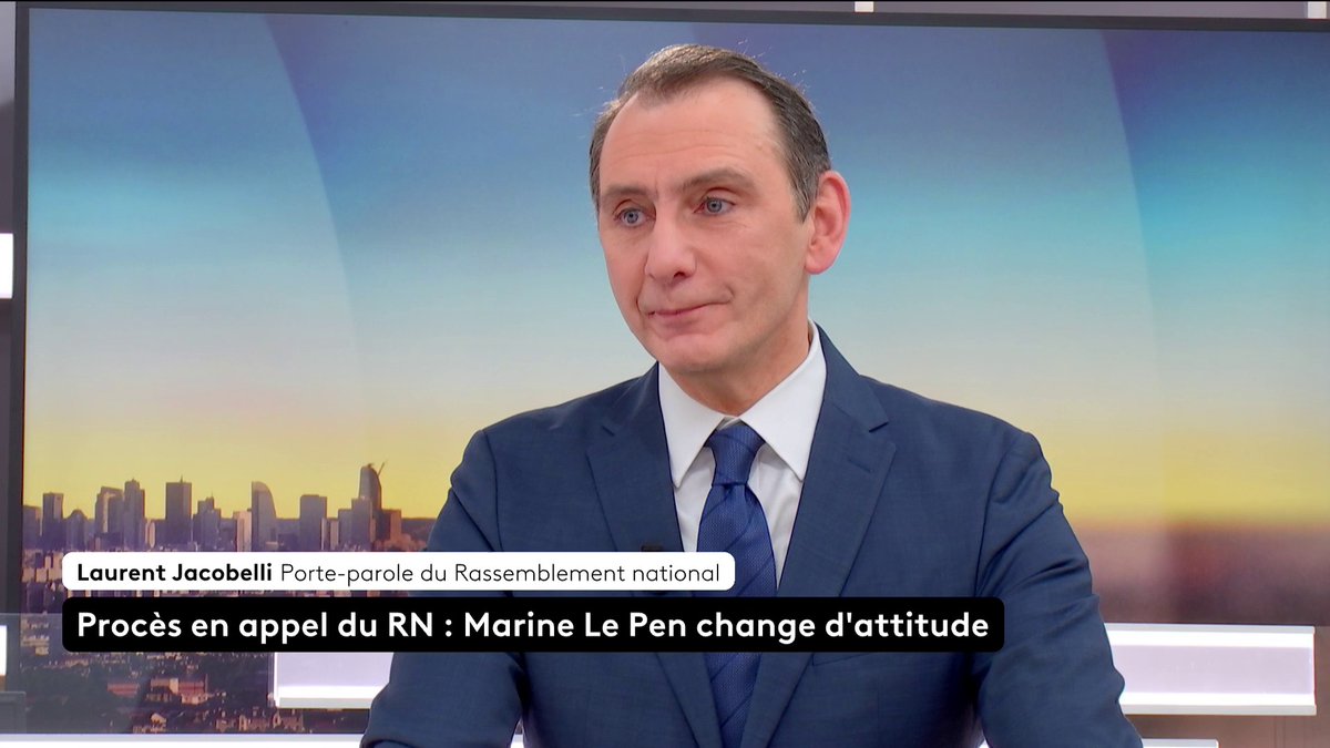 🔴 🗣 "On ne peut pas imaginer une France où Marine Le Pen ne soit pas candidate à la présidence de de la République", déclare Laurent Jacobelli, député et porte-parole du RN. #canal16