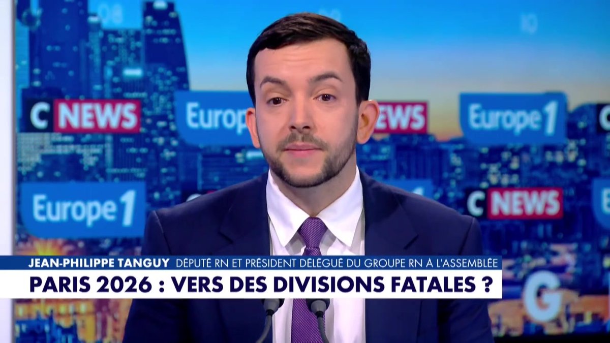 Paris 2026 : "Tout le monde fait la promo de S. Knafo (...) ça ne mène à rien de voter pour elle" charge Jean-Philippe Tanguy Ⓜ️ #Europe1 #LaGrandeInterview