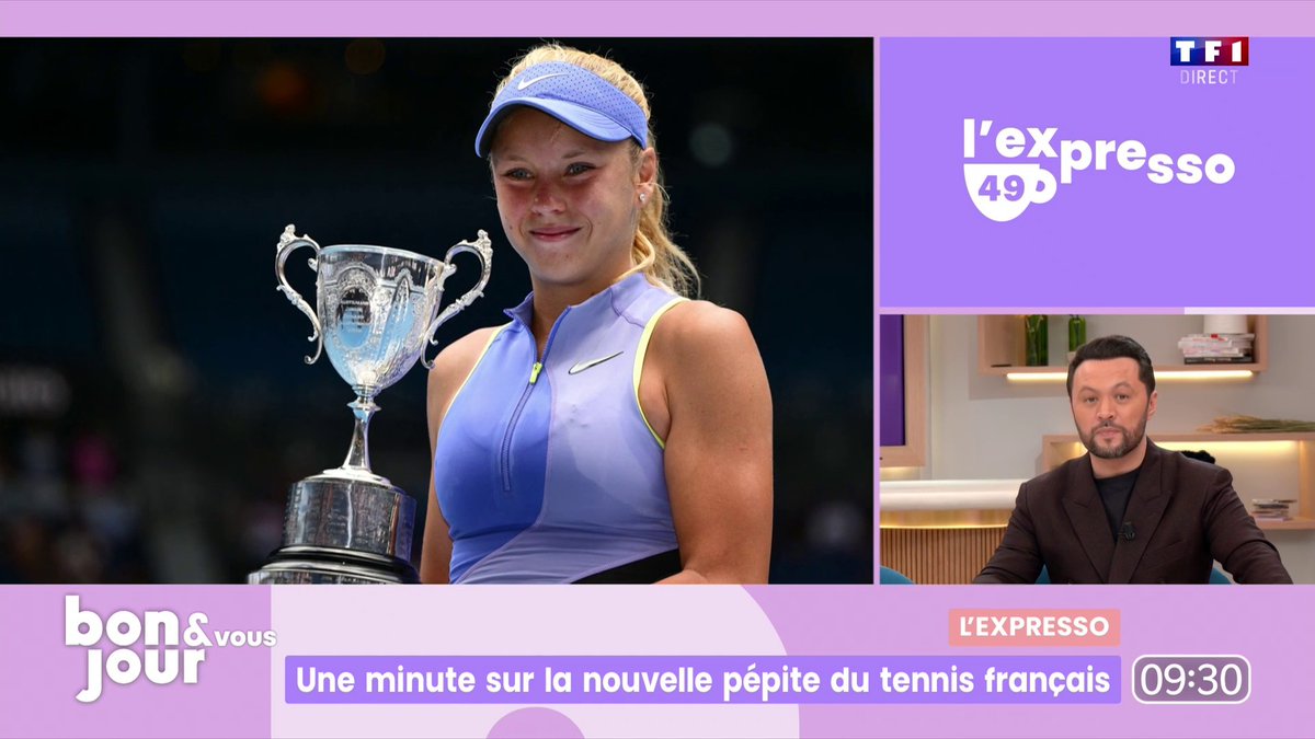 🎾 Elle a 16 ans, a gagné l'Open d'Australie et est N°1 mondiale dans sa catégorie : Ksenia Efremova (Ksenia Efremova) pourrait être la nouvelle star du tennis français, retenez bien son nom ! 📺 Regardez "L'Expresso" avec Karim Bennani #BonjourLaMatinaleTF1 cc Bruce Toussaint