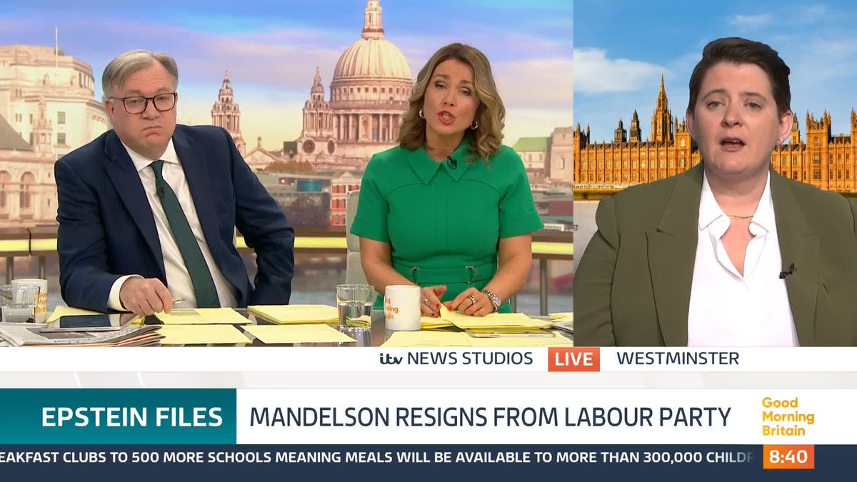 'Should the PM remove Peter Mandelson from the House of Lords?' Susanna Reid challenges Minister for Early Education, Olivia Bailey, about what Sir Keir Starmer should do in light of the release of the latest Epstein files.