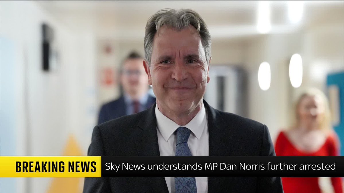 BREAKING: MP Dan Norris further arrested on suspicion of rape and other offences, Sky News understands. Read more: 📺 Sky 501 and YouTube