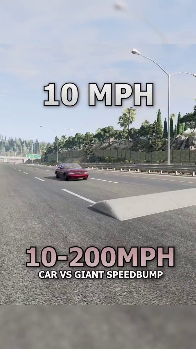 Car vs Giant speed bump