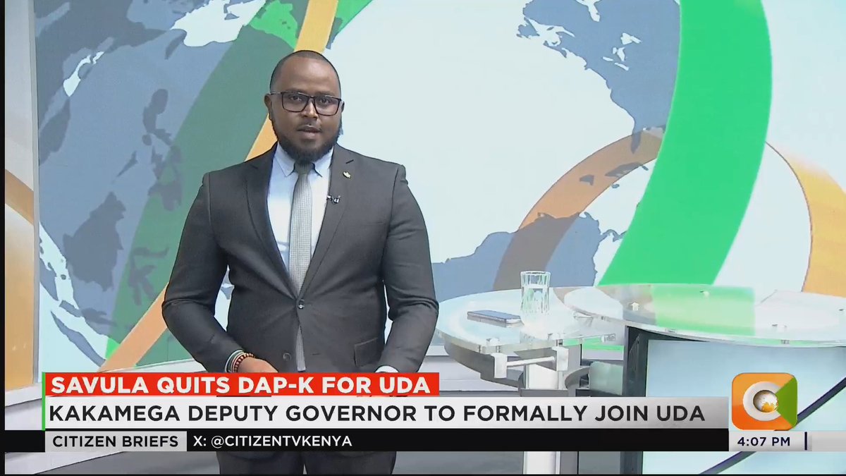 Savula Quits DAP-K For UDA: Kakamega Deputy Governor to formally join UDA Savula says he will vie for Kakamega Governor in 2027 #CitizenBriefs