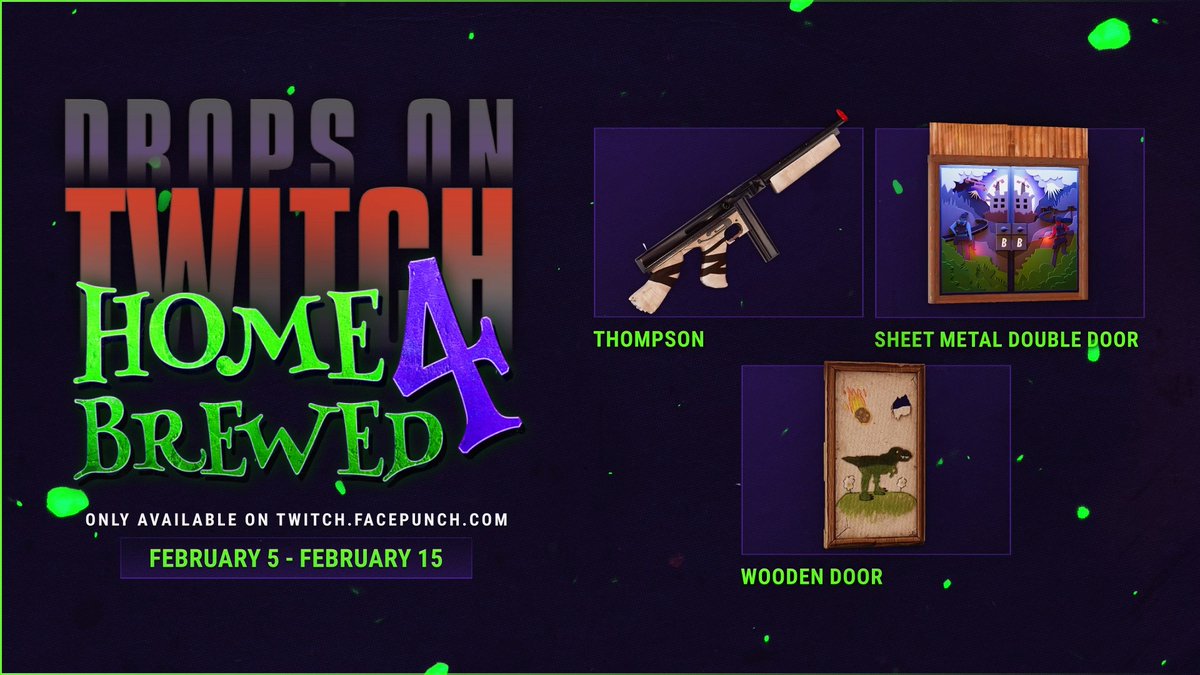 Our very own Home Brewed event returns on 5th February! 🏡☢️🫖 Tune in to view incredible streams from some of our favourite rising creators in the Rust community! Sync your accounts here: