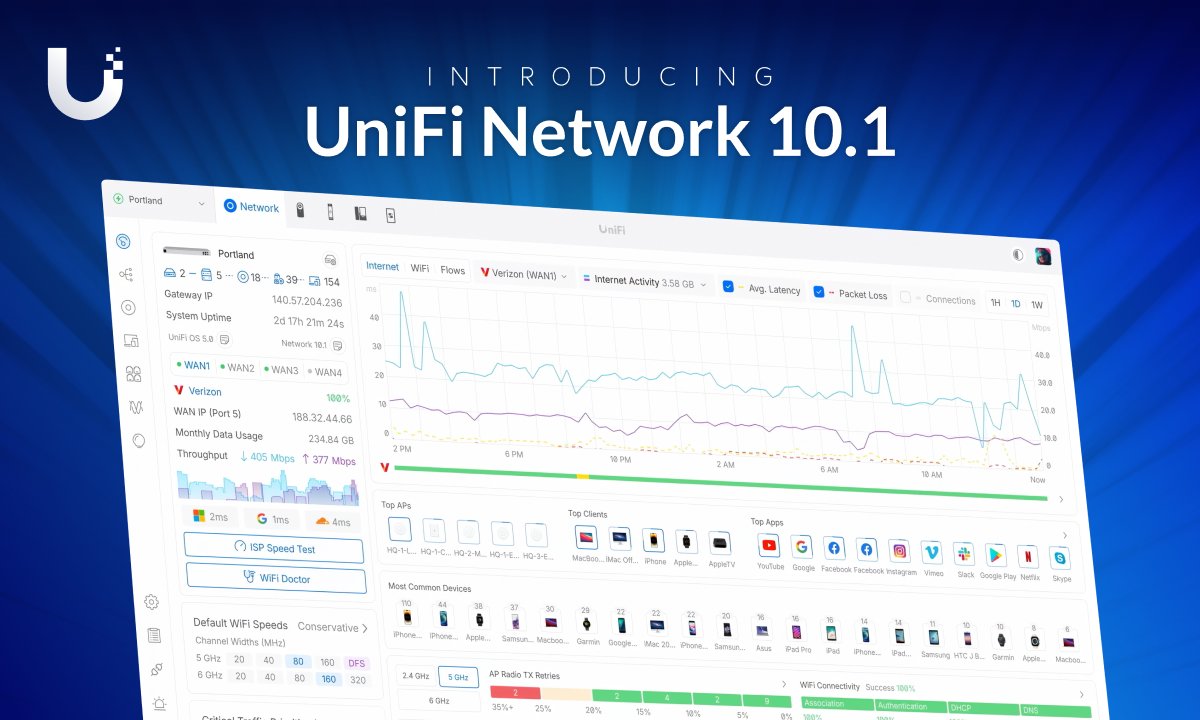 Explore UniFi Network 10.1 — built for stability at scale. 🔹 Simplified High Availability setup 🔹 Deeper Wi-Fi roaming insights 🔹 Device tags and more Learn more: