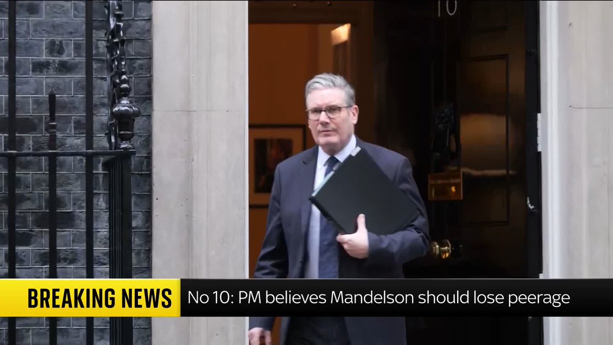 BREAKING: Prime Minister Sir Keir Starmer faces questions about revelations surrounding Lord Mandelson and Jeffrey Epstein as he departs Number 10 to head to the Commons. Read more ➡️ 📺 Sky 501, Virgin 602, Freeview 233 and YouTube